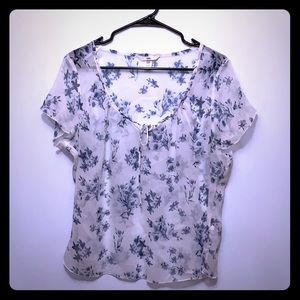 Blue-White Floral Shirt
